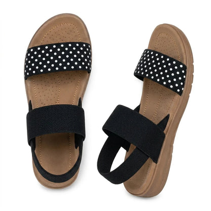 Free Stride Sandals - Black Polka