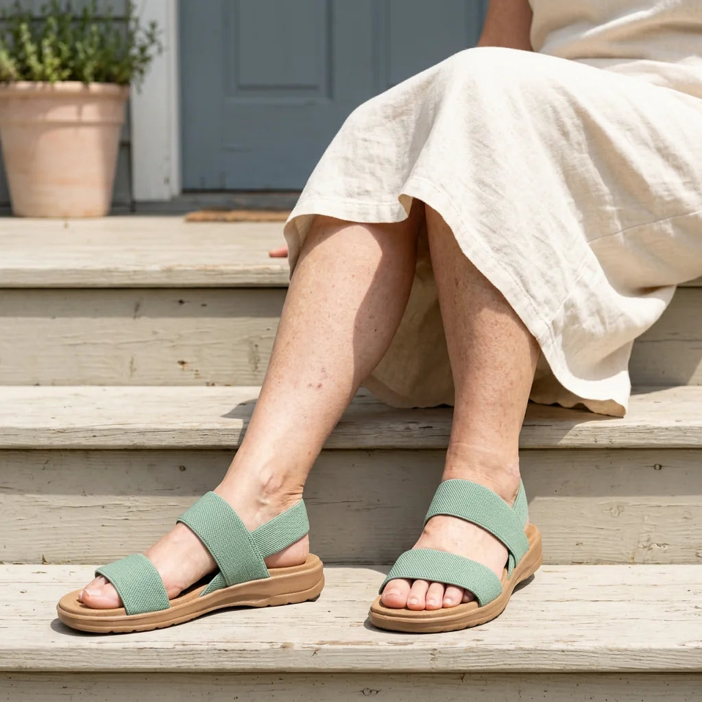 Free Stride Sandals - Sage Green lifestyle